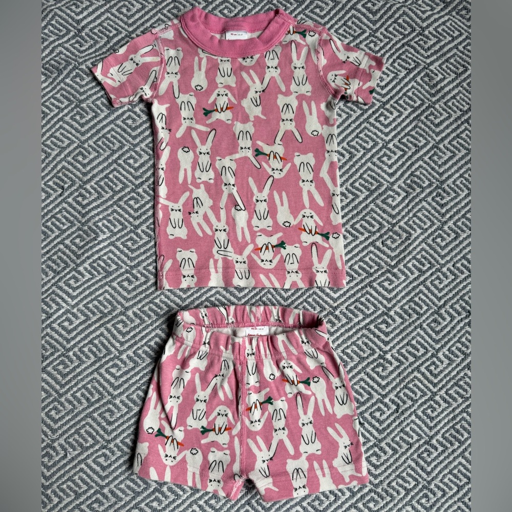 Hanna Andersson Bunny Kids Pajama Set | Pink & White